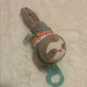 Fisher-Price Brown Sloth with Colorful Teething Rings